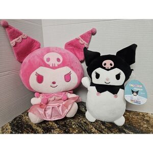 Hello Kitty and Friends, Pink Kuromi and Kuromi Sanrio Jazwares Plush (Lot Of 2)